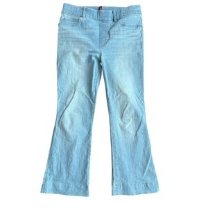 SPANX Light Blue Denim Flare Leg Cropped Jeans M